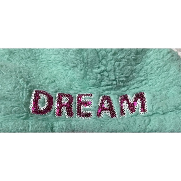 Girl’s Betsey Johnson Teal Sherpa Hooded Pullover Sweater Sweatshirt Size XS - Picture 5 of 6